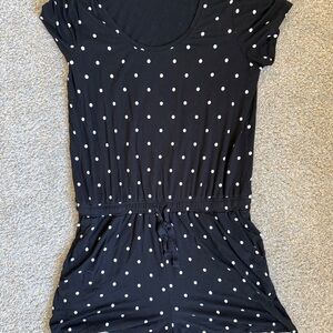 Polka Dot Black Women's knit romper size L